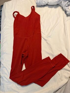 lululemon athletica Red Sleeveless Jumpsuit - V-Neck One-Piece